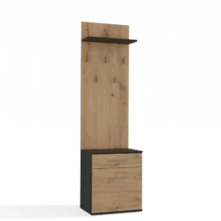 Appendiabiti con scarpiera moderno rovere e antracite MIT8
