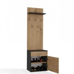 Appendiabiti con scarpiera moderno rovere e antracite MIT8
