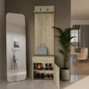 Appendiabiti con scarpiera moderno rovere chiaro MIT8