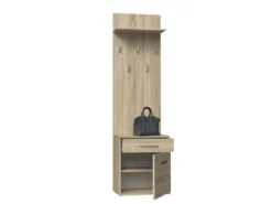 Appendiabiti con scarpiera moderno rovere chiaro MIT8