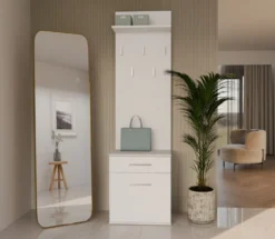 Appendiabiti con scarpiera moderno bianco MIT8