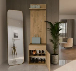 Appendiabiti con scarpiera moderno rovere MIT8