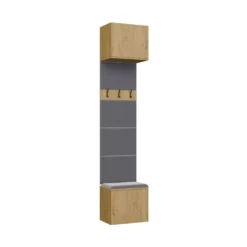 Appendiabiti ingresso 50x238 cm con scarpiera rovere e grigio MIT17