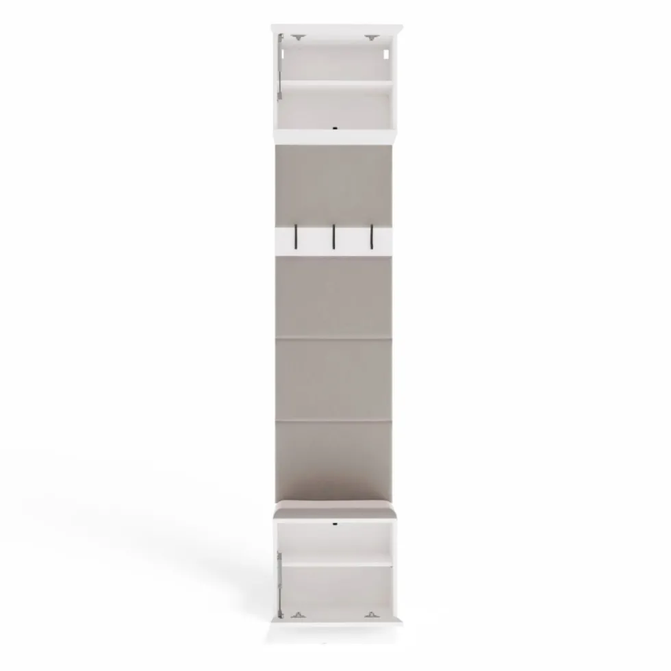 Appendiabiti ingresso 50x238 cm con scarpiera bianco e beige cashmere MIT17