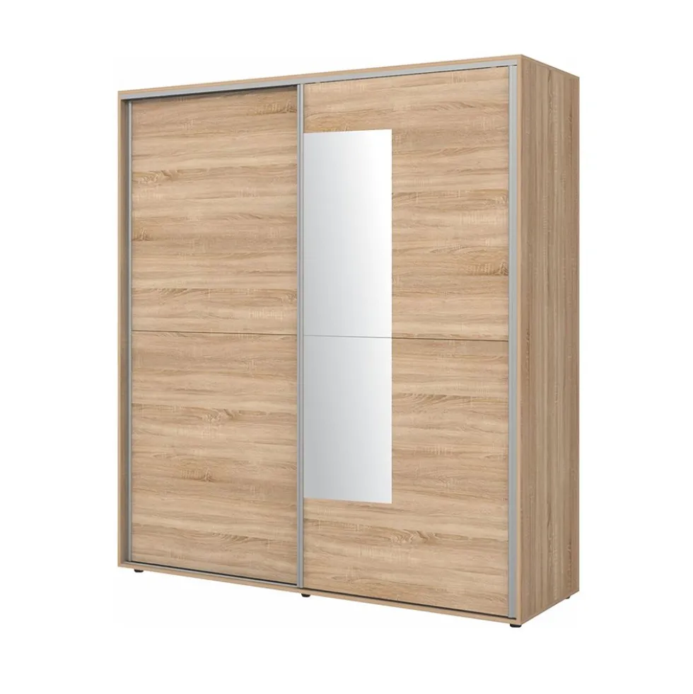 Armadio a 2 ante scorrevoli moderno 180x200x59 cm rovere AG45