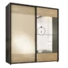 Armadio a 2 ante scorrevoli moderno 200x210 cm rovere chiaro e antracite AU46