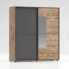 Armadio a 2 ante scorrevoli moderno 180x200x59 cm rovere e antracite AG45