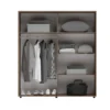 Armadio a 2 ante scorrevoli moderno 180x200x59 cm marrone AG45