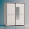 Armadio a 2 ante scorrevoli moderno180x200x59 cm bianco legno AG45