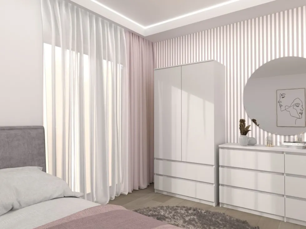 Armadio a 2 ante 90x180 cm con cassetti bianco opaco AT10