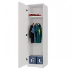 Armadio ad anta battente 50x180 apertura tip-on bianco AT7