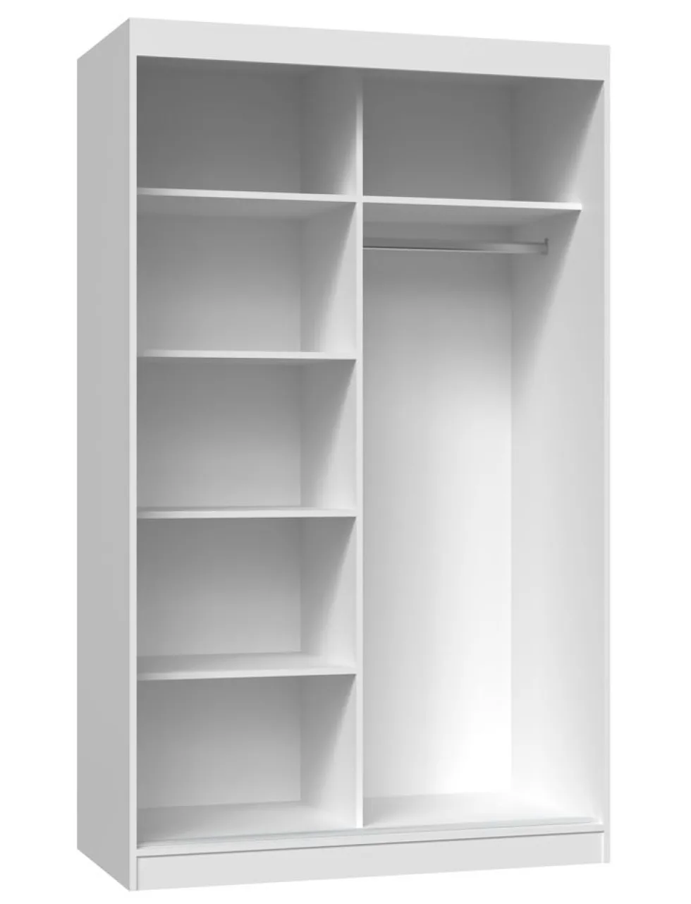 Armadio ad ante scorrevoli 120x200 cm specchiato bianco AT4