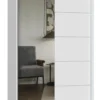 Armadio ad ante scorrevoli 120x200 cm con specchio bianco AT3