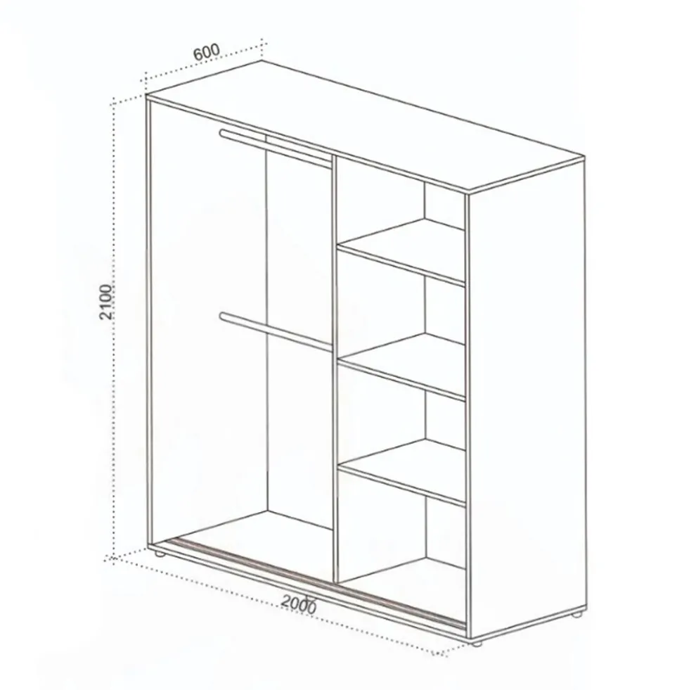 Armadio ad ante scorrevoli 200x210x60 cm noce, beige e verde oliva AU47