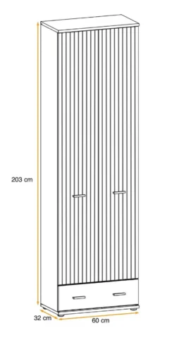 Armadio a due ante battenti moderno 60x203 ACP11