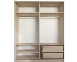 Armadio a due ante scorrevoli a specchio in rovere chiaro AI10