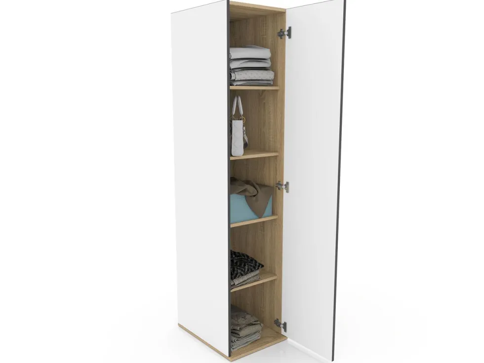 Armadio 1 anta in rovere/bianco AI1020