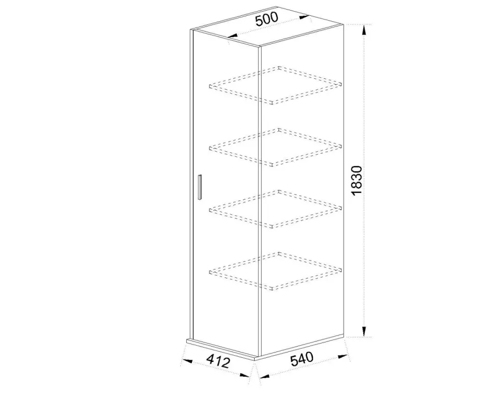Armadio 1 anta in rovere/bianco AI1020