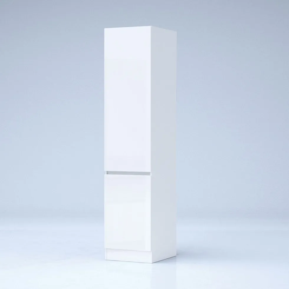 Armadio 2 ante battenti moderno 45x200x52 cm bianco lucido AG54