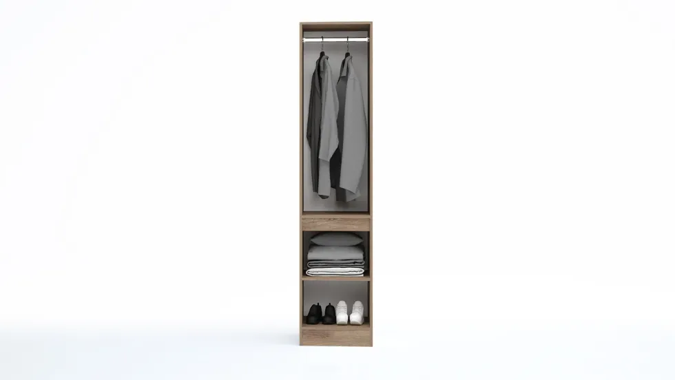 Armadio 2 ante battenti moderno 45x200x52 cm marrone AG54