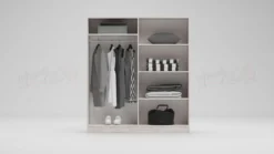 Armadio 4 ante battenti 160x181x52 cm bianco legno AG43