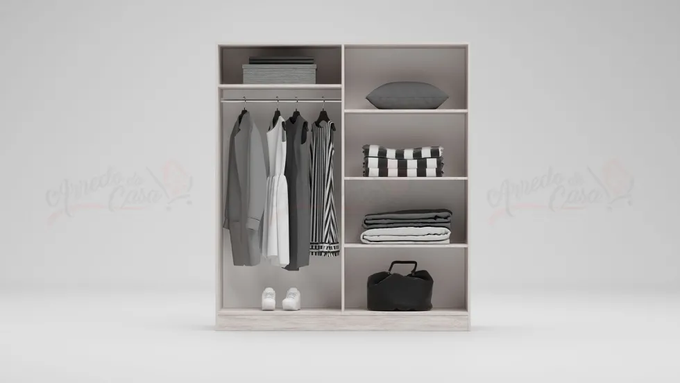 Armadio 4 ante battenti 160x181x52 cm bianco legno AG43
