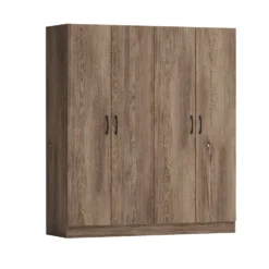 Armadio 4 ante battenti 160x181x52 cm marrone AG43