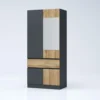 Armadio 4 ante e 1 cassetto 90x200x52 cm rovere e antracite AG55