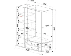 Armadio 3 ante in rovere/bianco AI1019