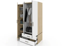 Armadio 3 ante in rovere/bianco AI1019