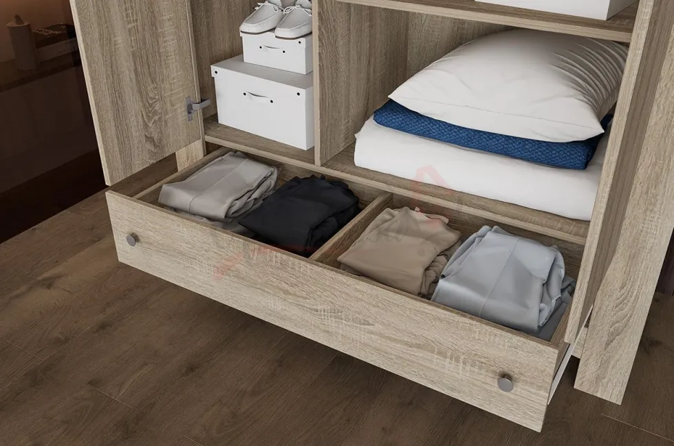 Armadio 3 ante in rovere scuro AI1016
