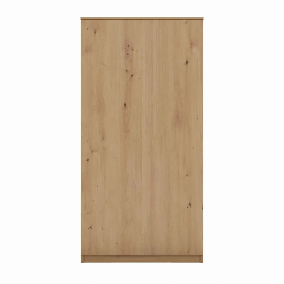 Armadio 2 ante 90x180 cm con ripiani interni rovere AT9