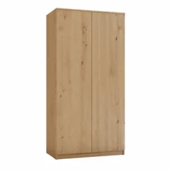Armadio 2 ante 90x180 cm con ripiani interni rovere AT9