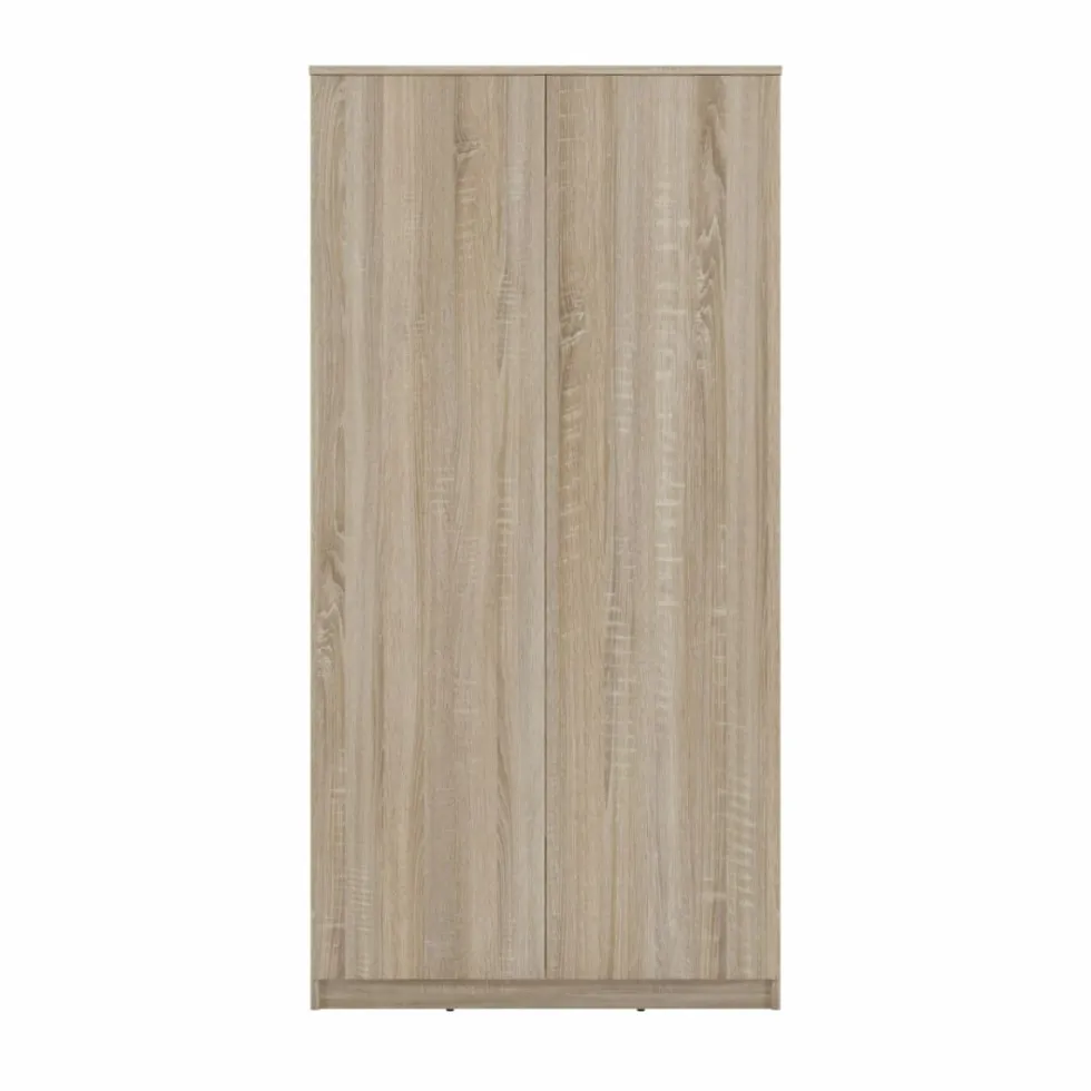 Armadio 2 ante 90x180 cm con ripiani interni rovere chiaro AT9