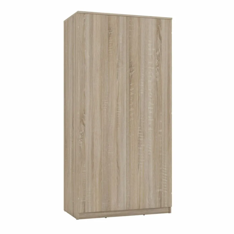 Armadio 2 ante 90x180 cm con ripiani interni rovere chiaro AT9