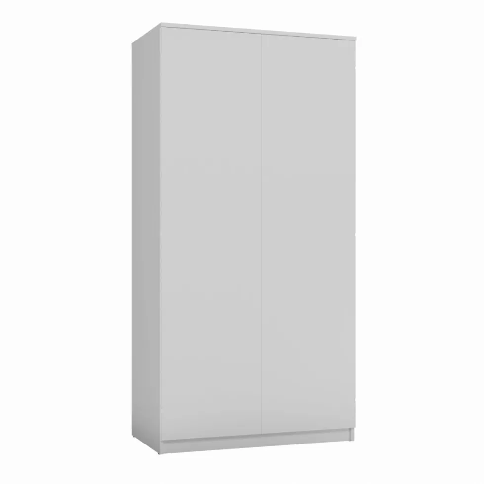 Armadio 2 ante 90x180 cm con ripiani interni bianco opaco AT9