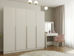 Armadio 4 ante 200x200 cm design elegante beige cashmere AT18