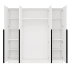 Armadio 4 ante 200x200 cm design elegante bianco opaco AT18