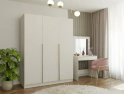 Armadio 3 ante 150x200 cm design elegante beige cashmere AT17
