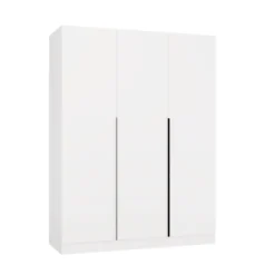 Armadio 3 ante 150x200 cm design elegante bianco opaco AT17