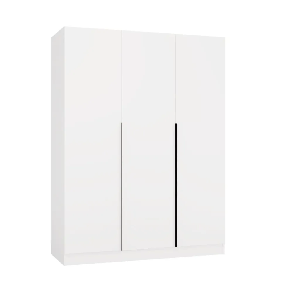 Armadio 3 ante 150x200 cm design elegante bianco opaco AT17