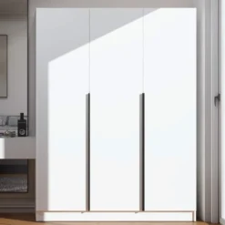 Armadio 3 ante 150x200 cm design elegante bianco opaco AT17