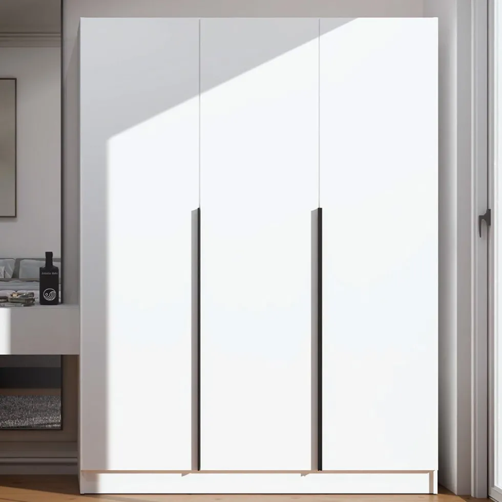 Armadio 3 ante 150x200 cm design elegante bianco opaco AT17