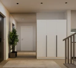 Armadio 3 ante 150x200 cm design elegante bianco opaco AT17