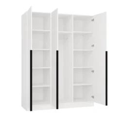 Armadio 3 ante 150x200 cm design elegante bianco opaco AT17