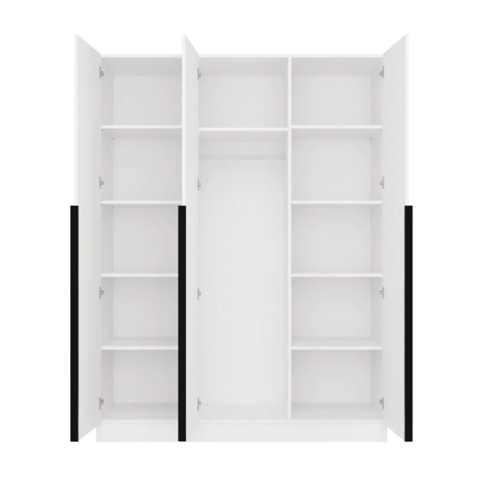 Armadio 3 ante 150x200 cm design elegante bianco opaco AT17