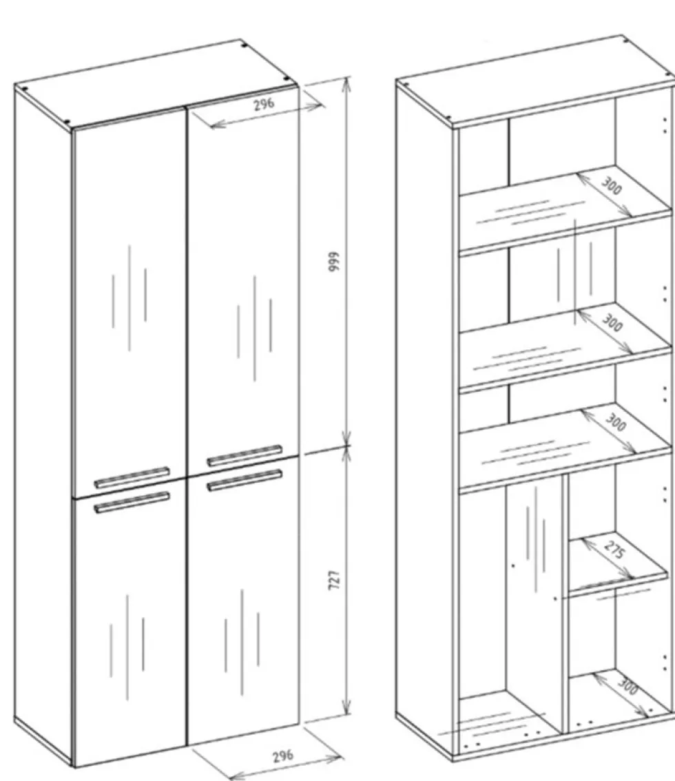 Armadio bagno moderno 60x174 cm con cesto portabiancheria bianco lucido e rovere ABT1