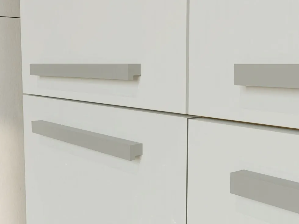 Armadio bagno moderno 60x174 cm con cesto portabiancheria bianco e rovere ABT1