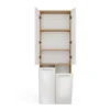 Armadio bagno salvaspazio 60x174 cm con 2 cesti portabiancheria bianco lucido e rovere ABT3