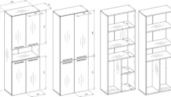 Armadio bagno salvaspazio 60x174 cm con 2 cesti portabiancheria bianco lucido e rovere ABT3